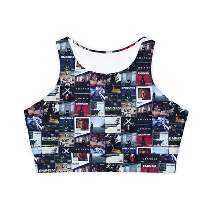 Eminem Album Art Cover Collage Fully Lined, Padded Sports Bra