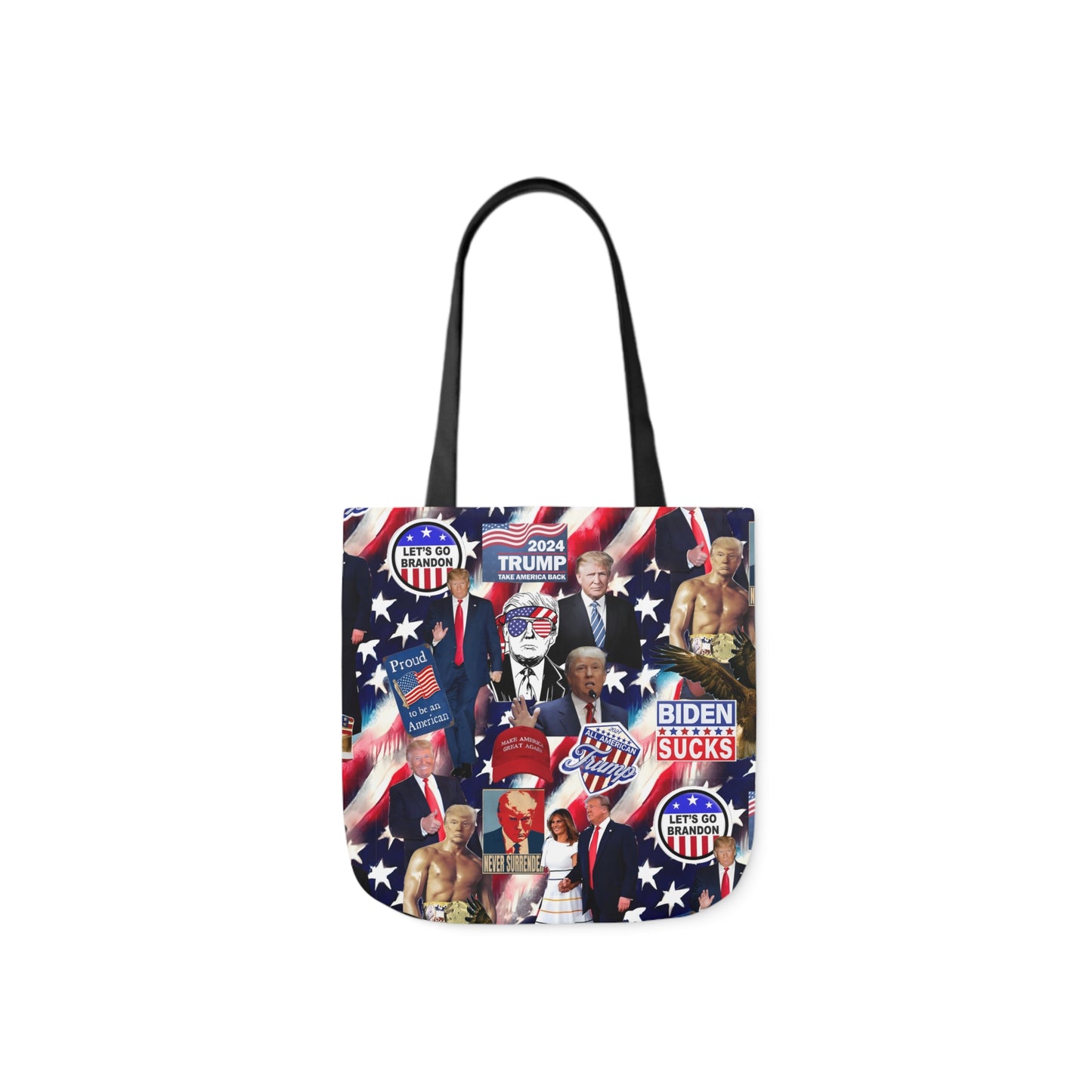 Donald Trump 2024 MAGA Montage Polyester Canvas Tote Bag