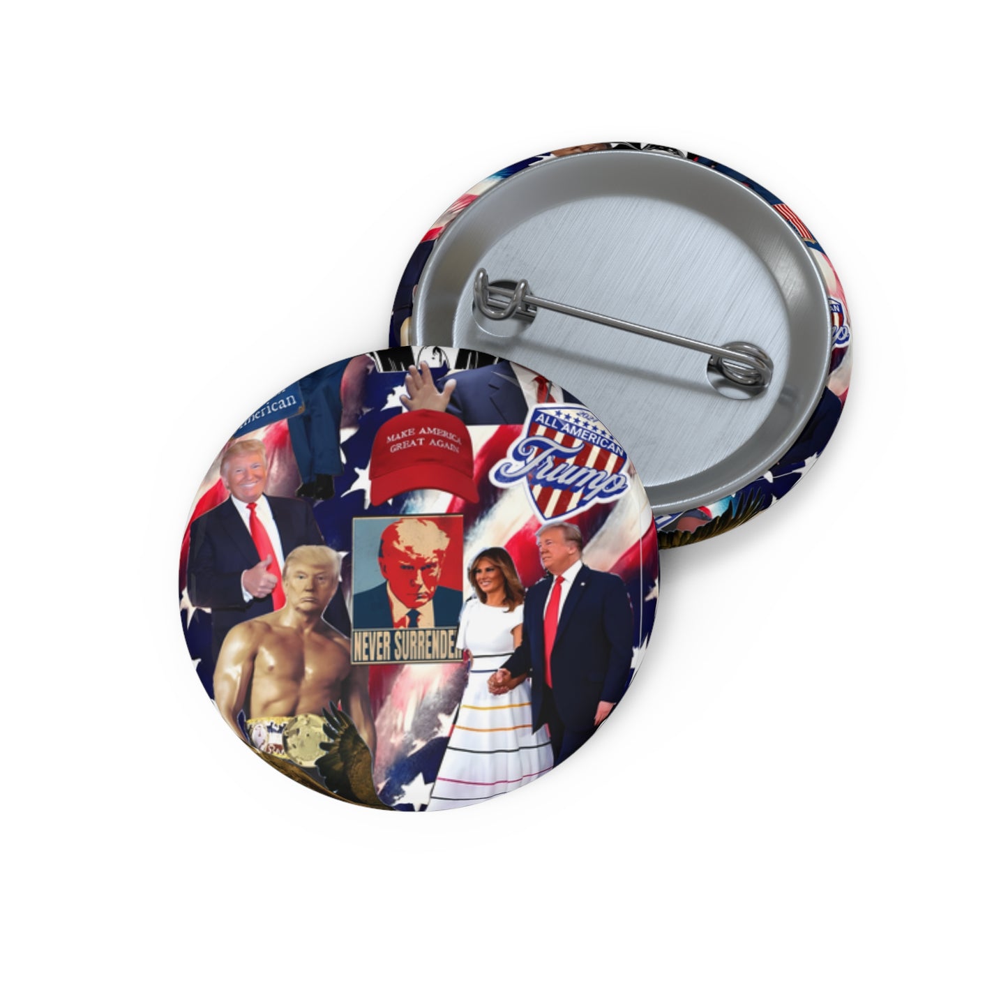 Donald Trump 2024 MAGA Montage Custom Pin Buttons