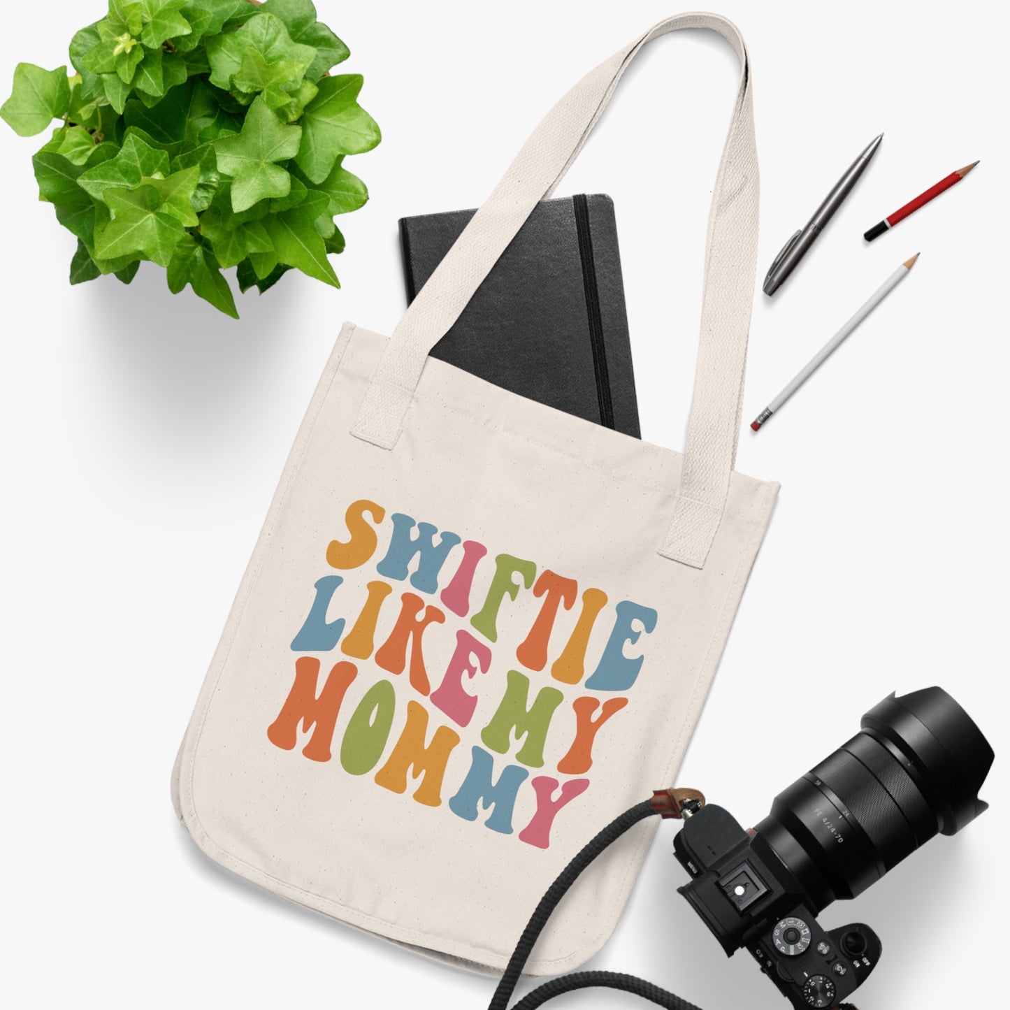 Taylor Swift Swiftie Like My Mommy Organic Canvas Tote Bag