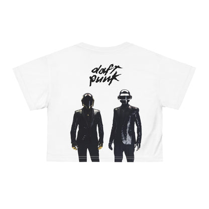 Daft Punk In Black Suits Crop Tee