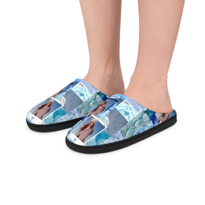 Olivia Rodrigo Light Blue Aesthetic Collage Women's Indoor Slippers