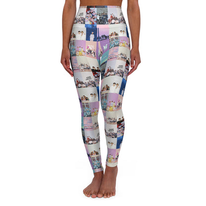 BTS Pastel Aesthetic Collage High Waisted Yoga Leggings