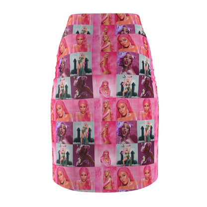 Doja Cat Hot Pink Mosaic Women's Pencil Skirt