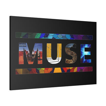 Muse Album Art Letters Thin Matte Stretched Canvas