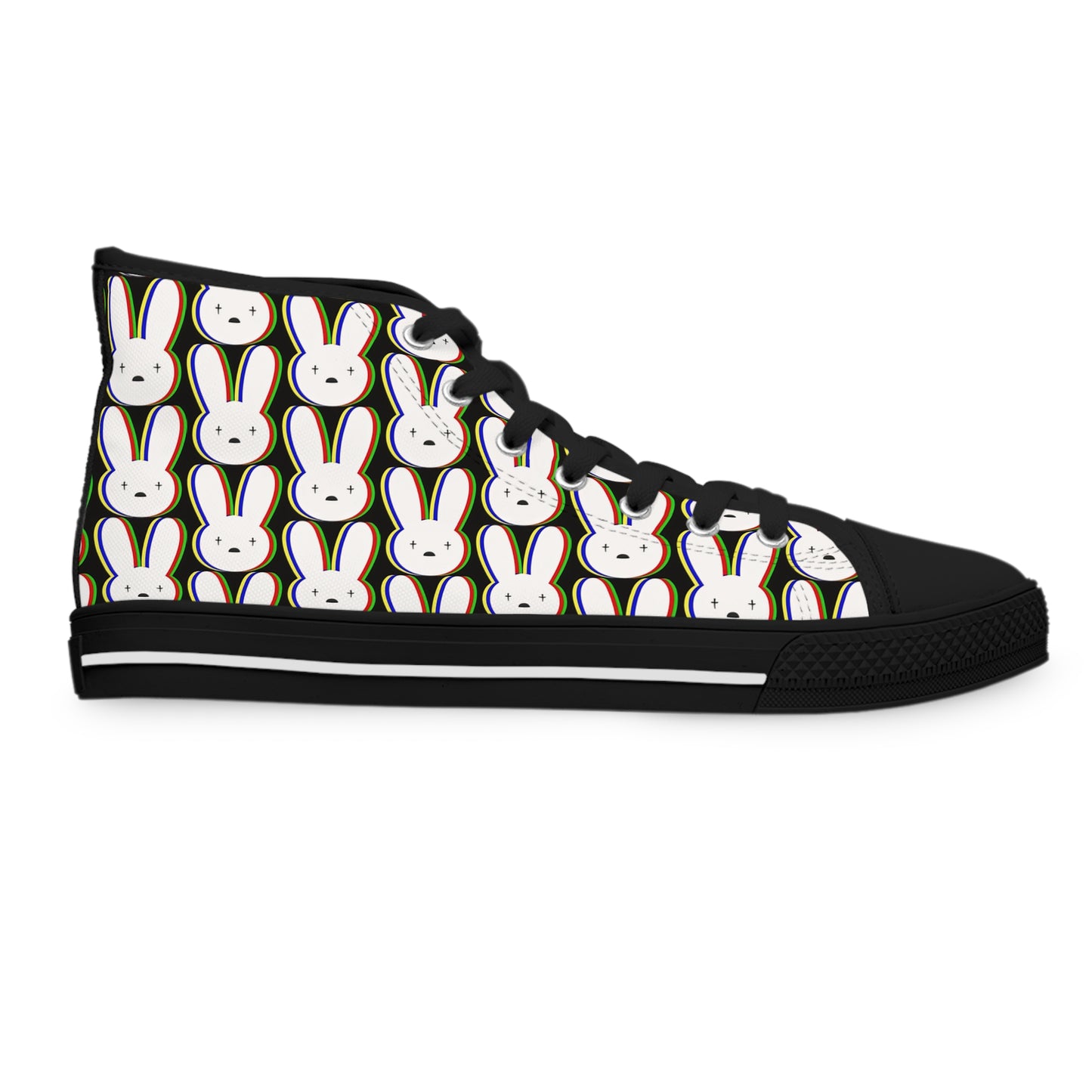 Bad Bunny Logo Pattern Women's High Top Sneakers