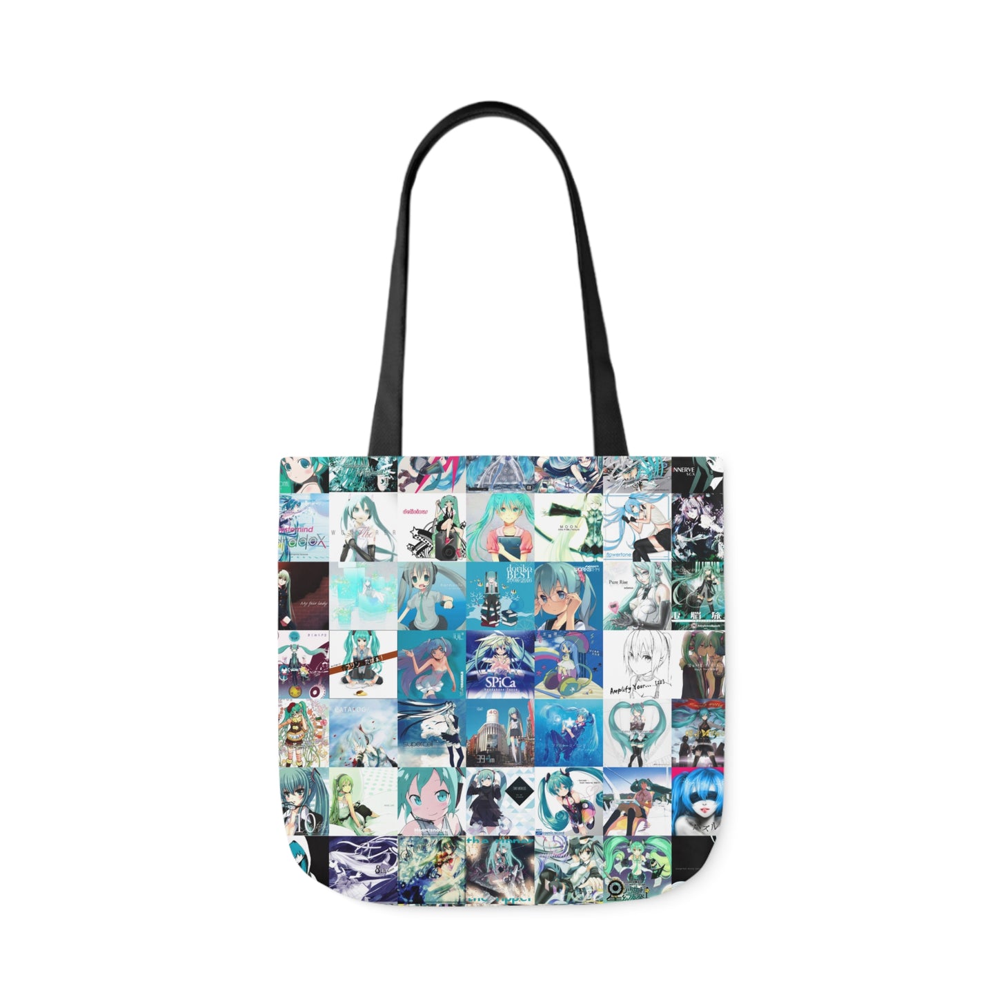 Hatsune Miku Album Cover Collage Polyester Canvas Tote Bag