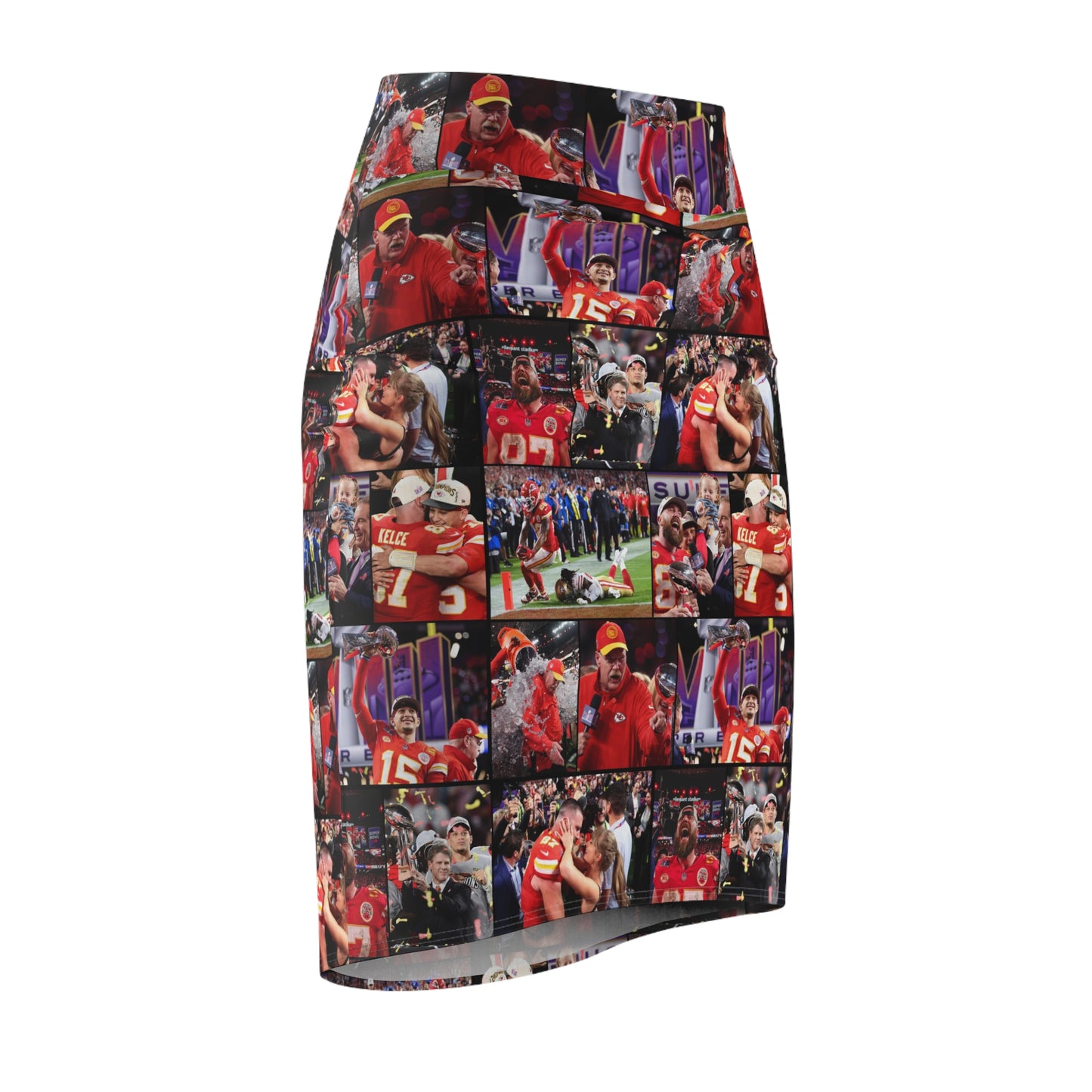 Kansas City Chiefs Superbowl LVIII Championship Victory Collage Women's Pencil Skirt