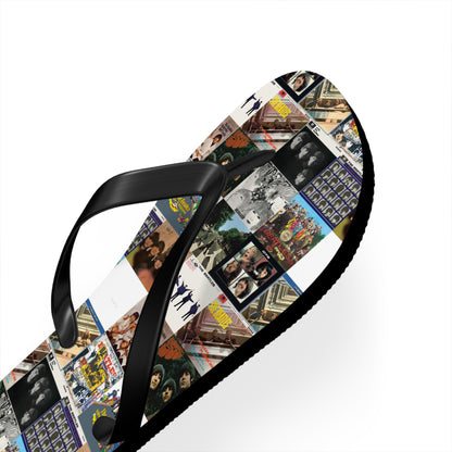 The Beatles Album Cover Collage Flip Flops