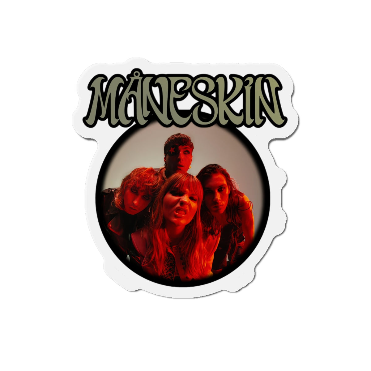 Måneskin Circular Group Photo Die-Cut Magnet