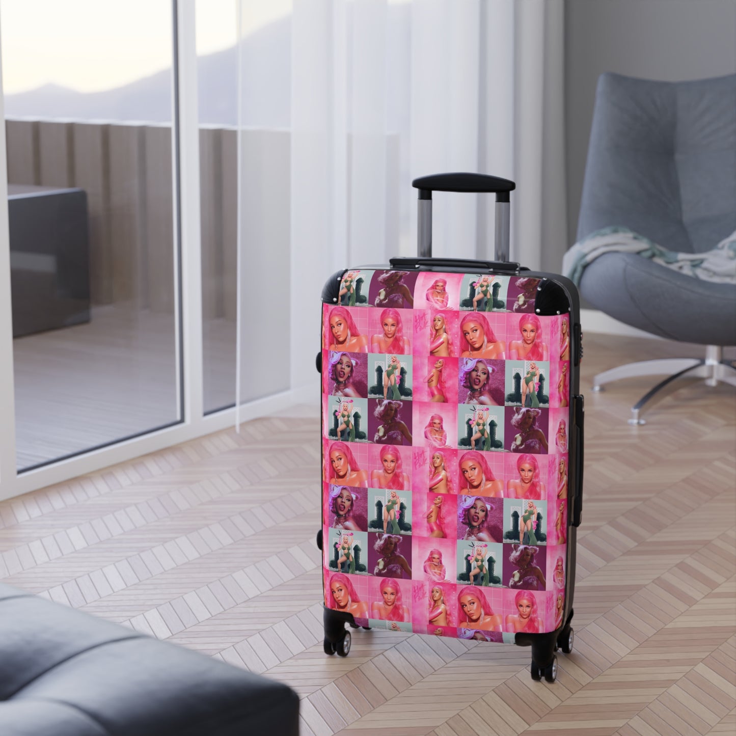 Doja Cat Hot Pink Mosaic Suitcase