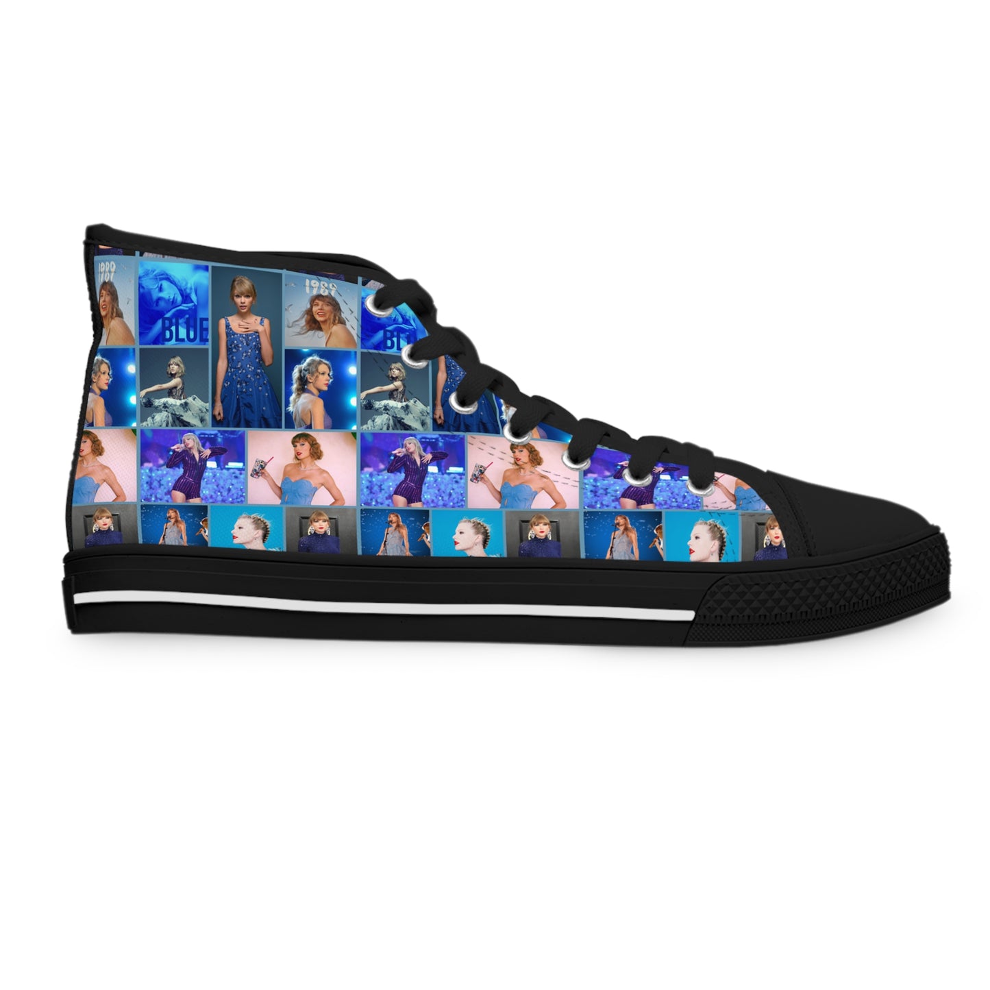 Taylor Swift Blue Dreams Collage High Top Sneakers for Swiftie Women