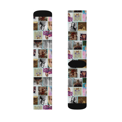 Taylor Swift Album Art Collage Pattern Tube Socks