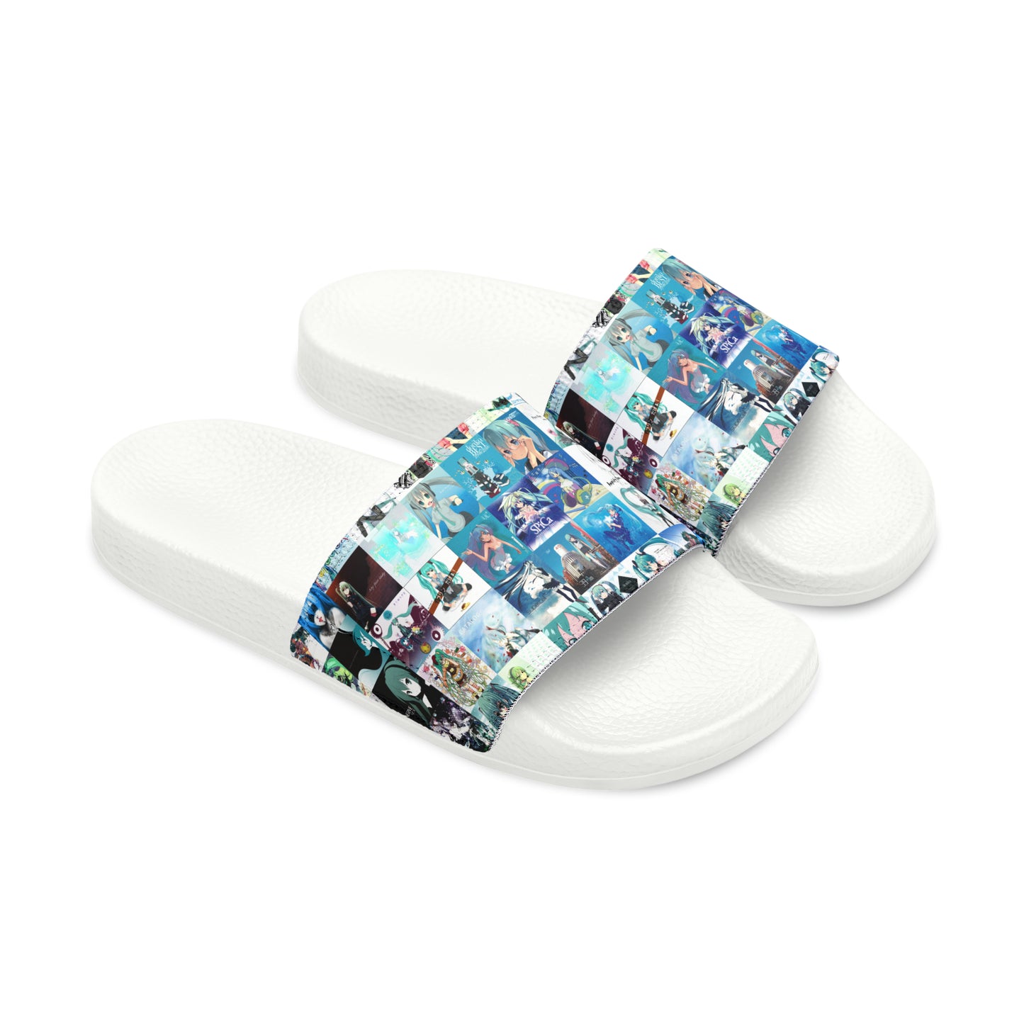 Hatsune Miku Album Cover Collage Youth Slide Sandals