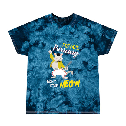 Queen Don't Stop Meow Freddie Purrcury Tie-Dye Tee, Crystal