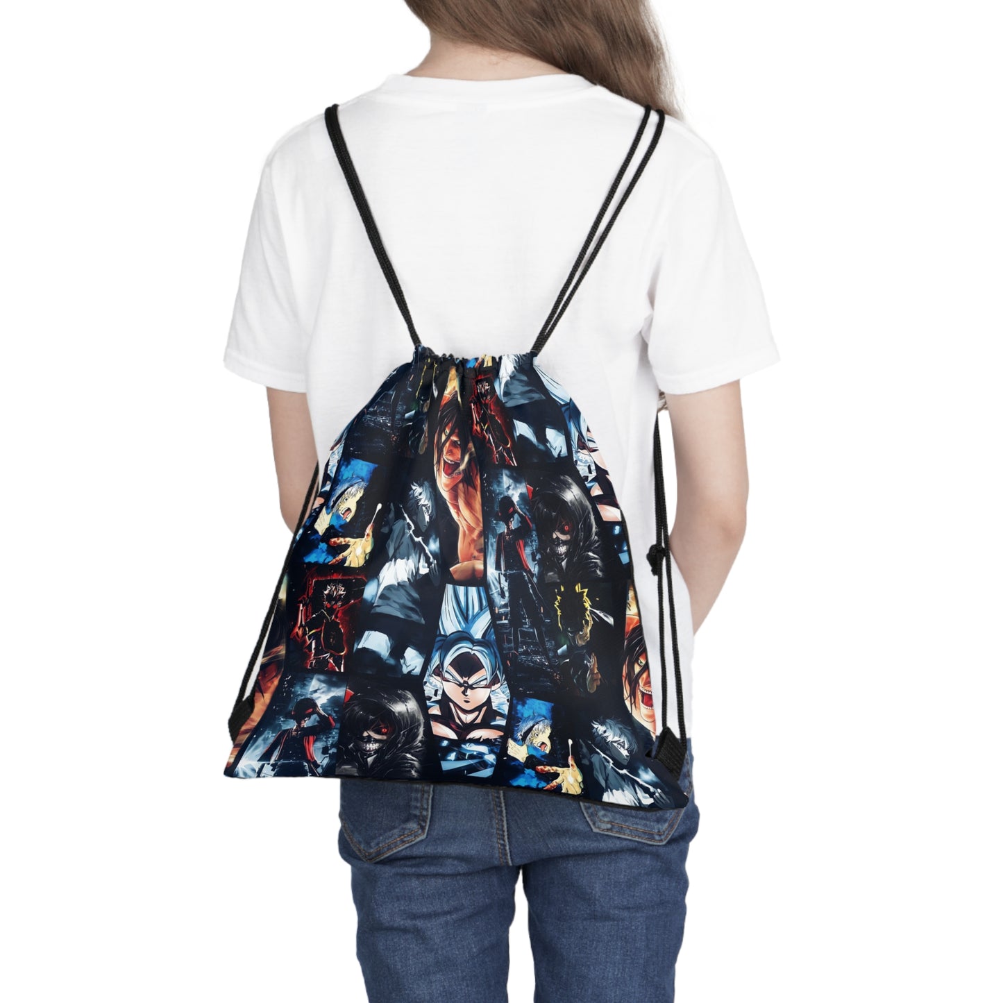 Anime Hero Montage Outdoor Drawstring Bag