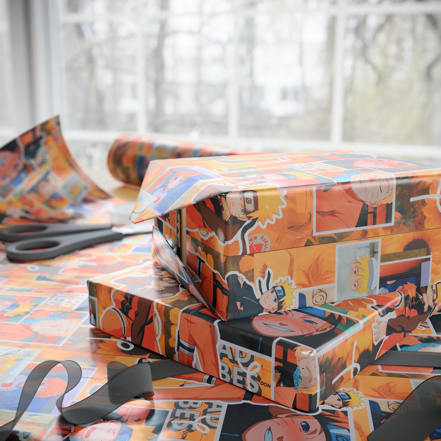 Naruto Uzumaki Sunflower Blaze Collage Gift Wrapping Paper