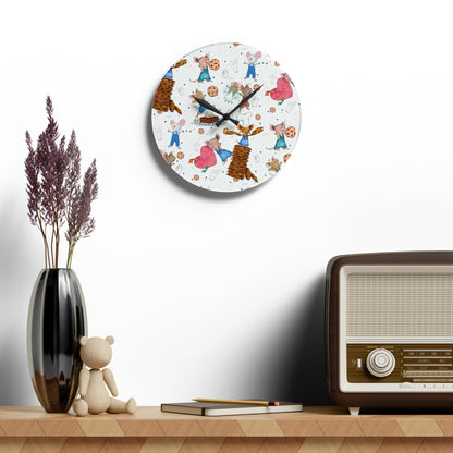 If You Give A Mouse A Cookie Collage Acrylic Wall Clock