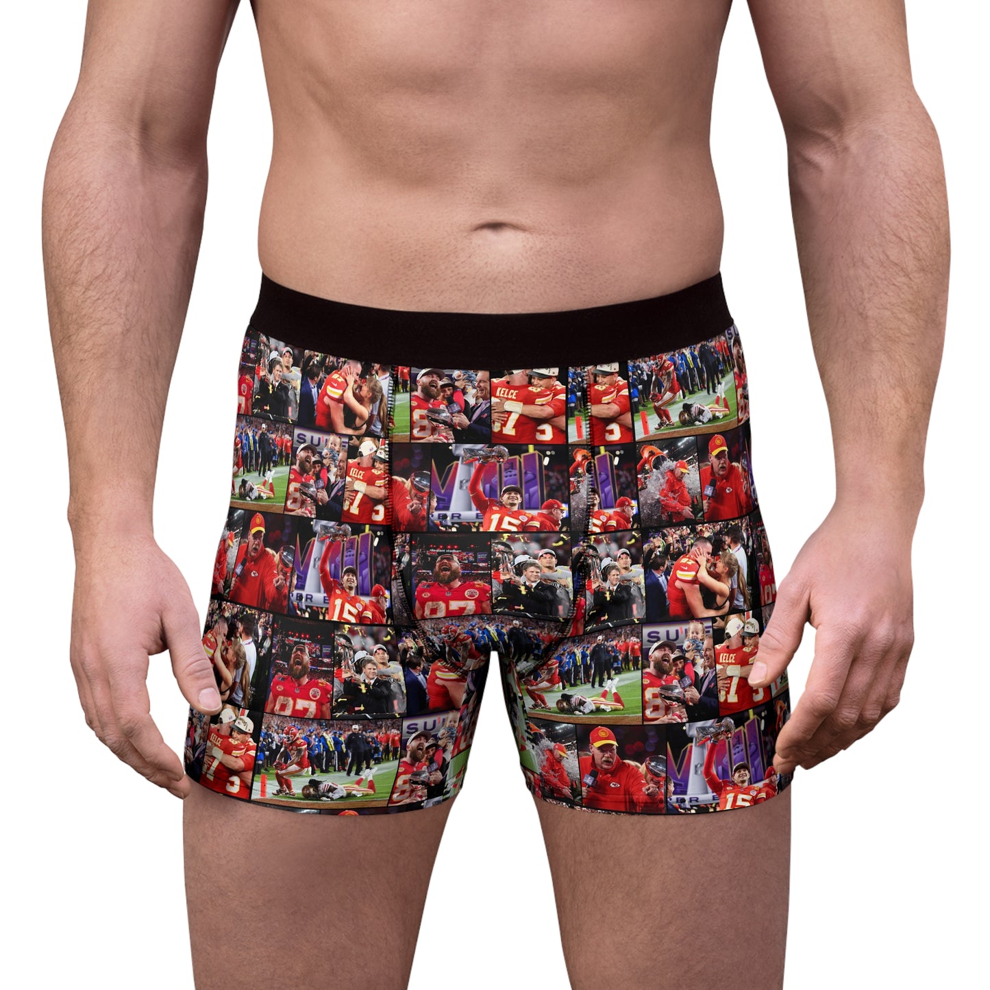 Kansas City Chiefs Superbowl LVIII Championship Victory Collage Men's Boxer Briefs