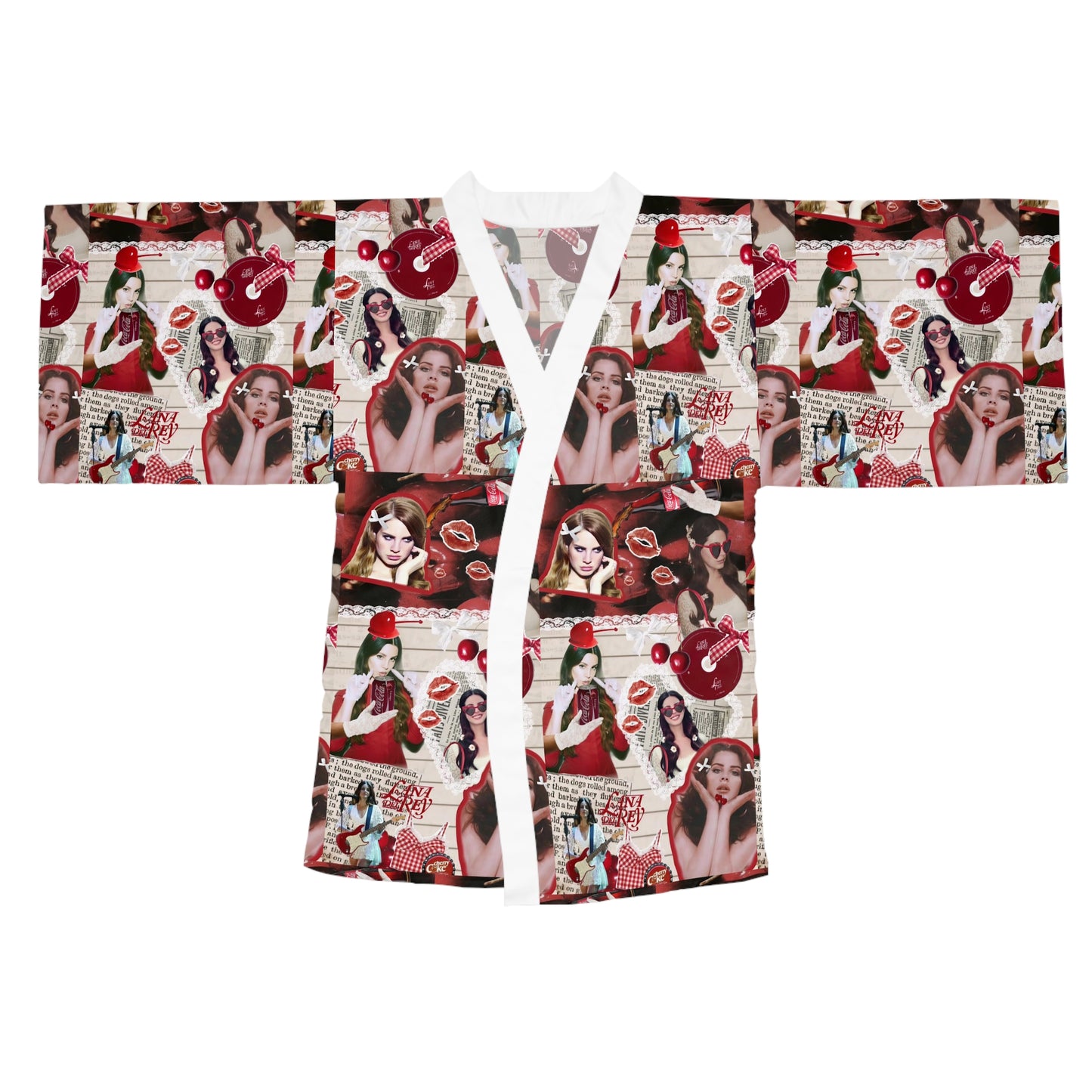 Lana Del Rey Cherry Coke Collage Long Sleeve Kimono Robe