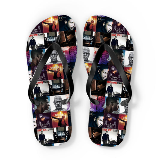 Usher Album Cover Art Mosaic Flip Flops