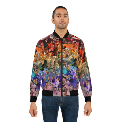 Taylor Swift Rainbow Photo Collage Men's Bomber Jacket