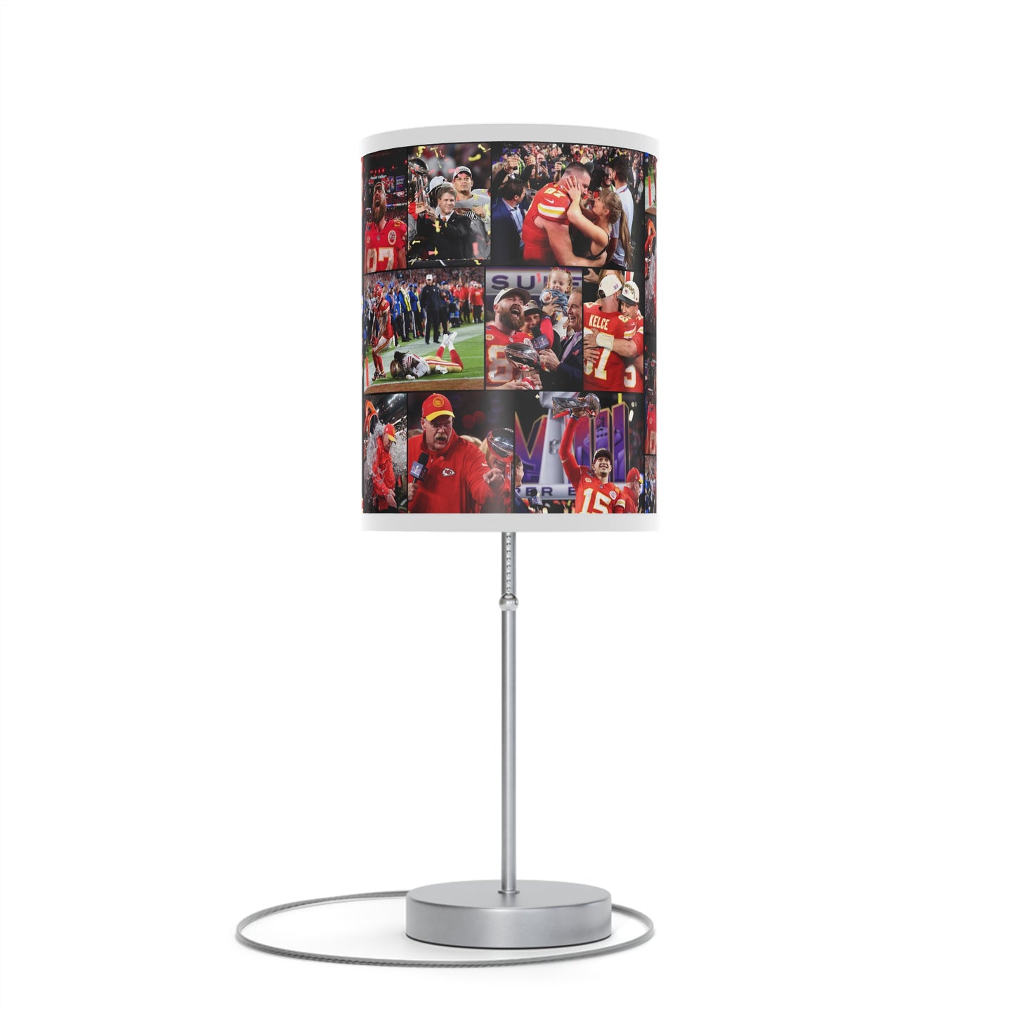 Kansas City Chiefs Superbowl LVIII Championship Victory Collage Lamp on a Stand