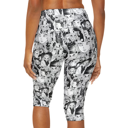 Demon Slayer Kyojuro Rengoku Collage Yoga Capri Leggings