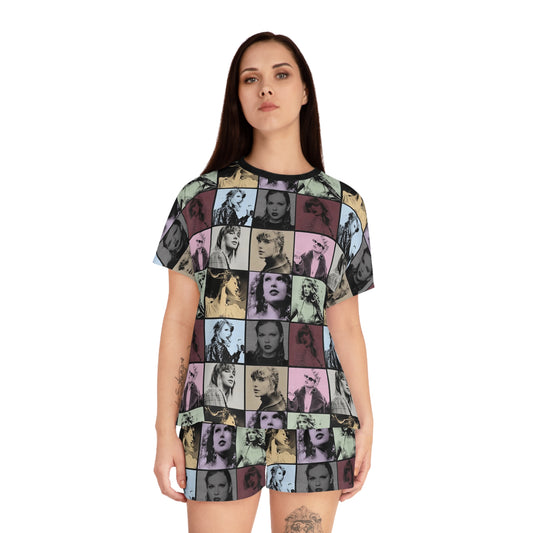 Taylor Swift Eras Collage Women's Short Pajama Set