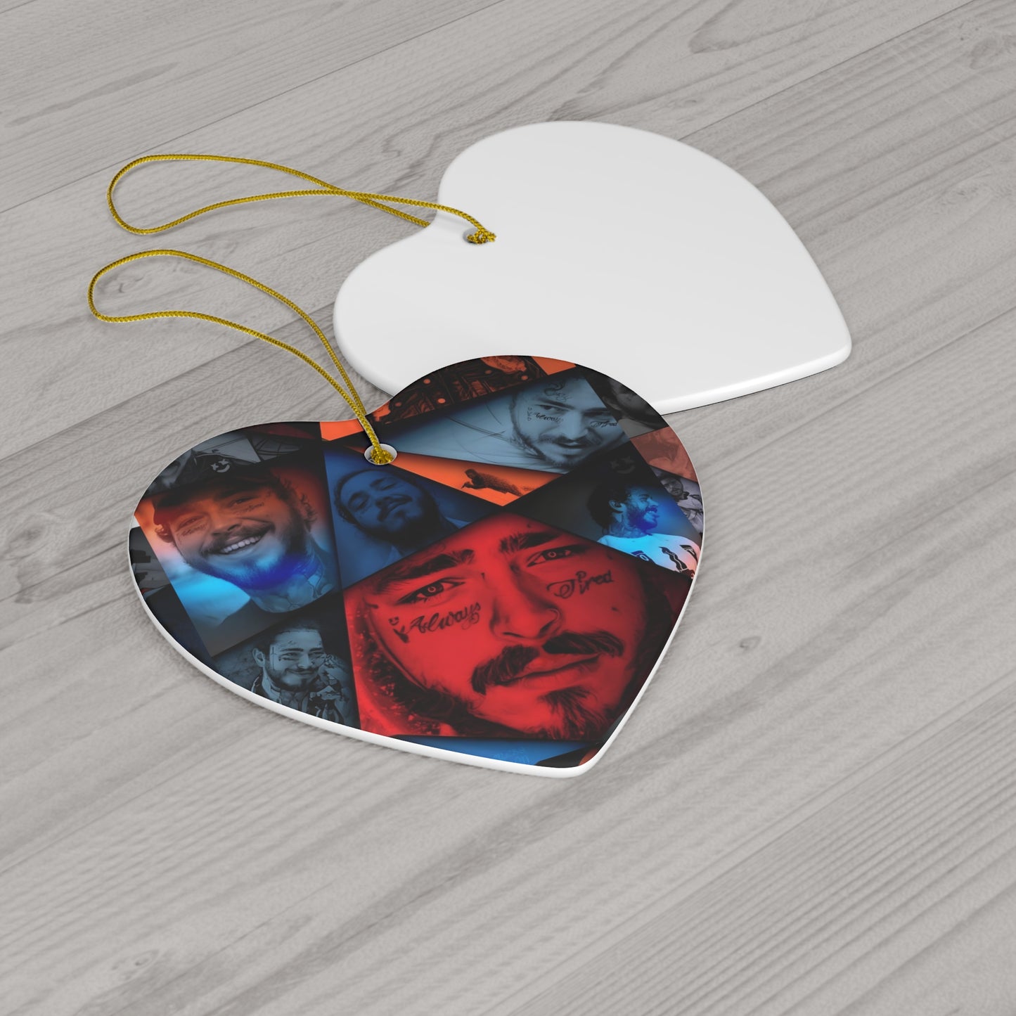 Post Malone Crystal Portaits Collage Ceramic Ornament