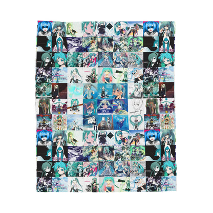 Hatsune Miku Album Cover Collage Velveteen Plush Blanket