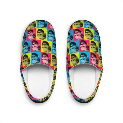 Drake Colored Checker Faces Women's Indoor Slippers