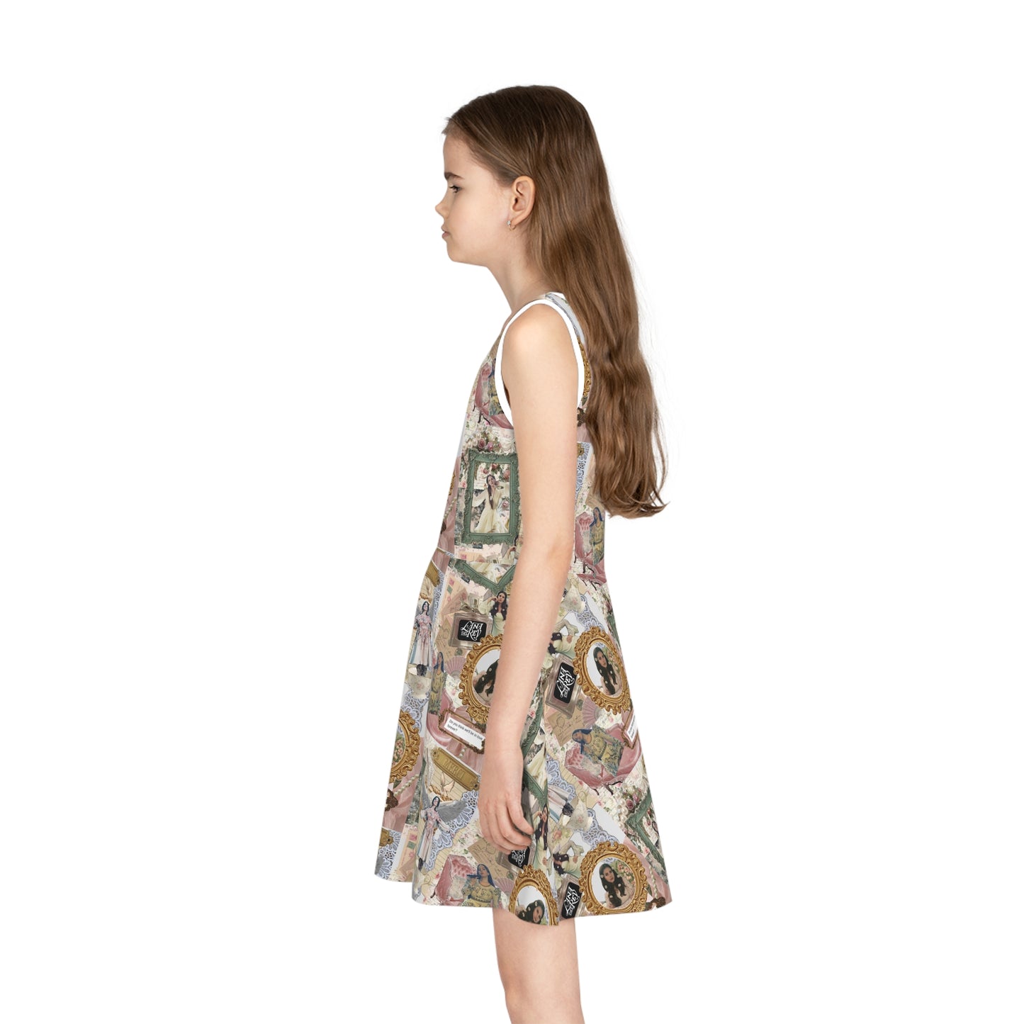 Lana Del Rey Victorian Collage Girls' Sleeveless Sundress