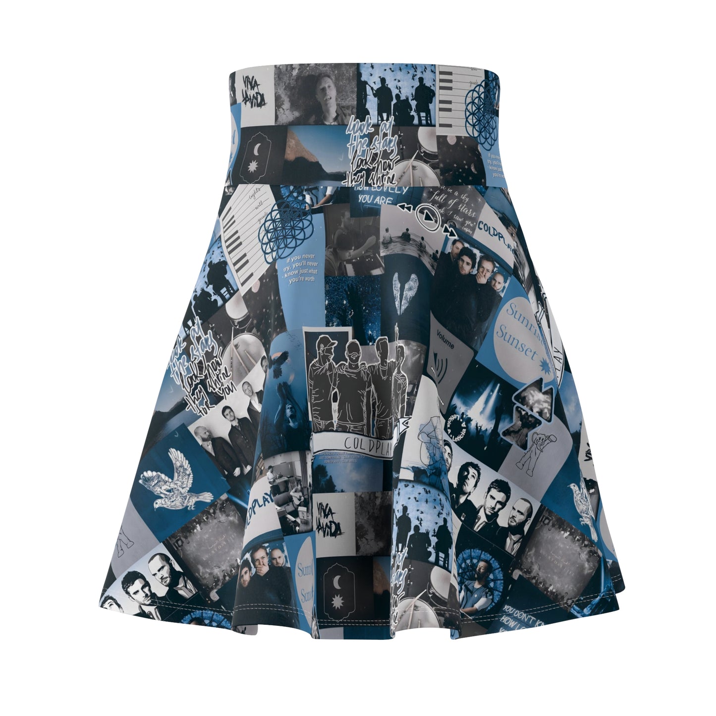 Coldplay Sunrise Sunset Collage Women's Skater Skirt