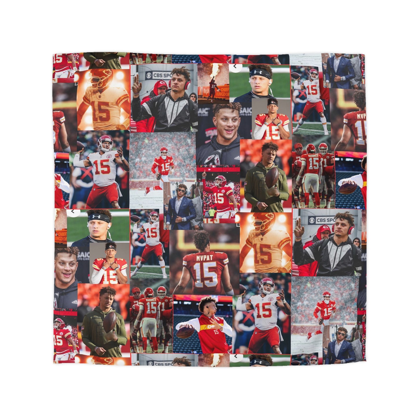 Patrick Mahomes Chiefs MVPAT Photo Collage Microfiber Duvet Cover