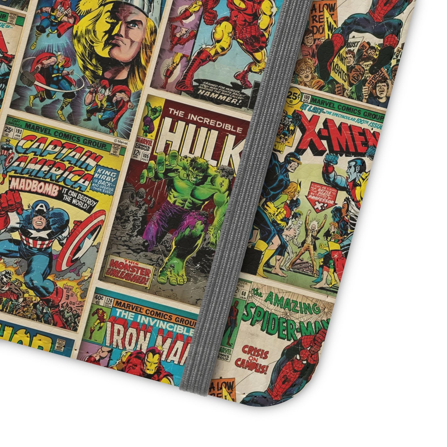 Marvel Comic Book Cover Collage Phone Flip Case