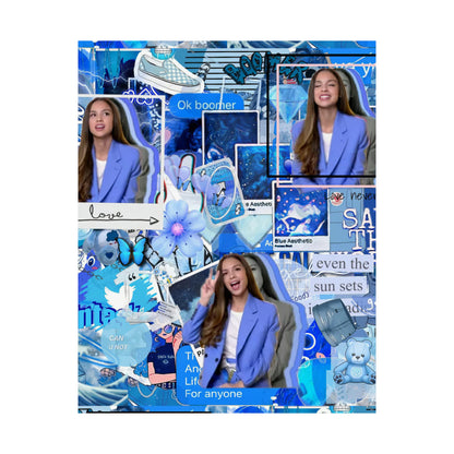 Olivia Rodrigo Blue Aesthetic Collage Matte Poster