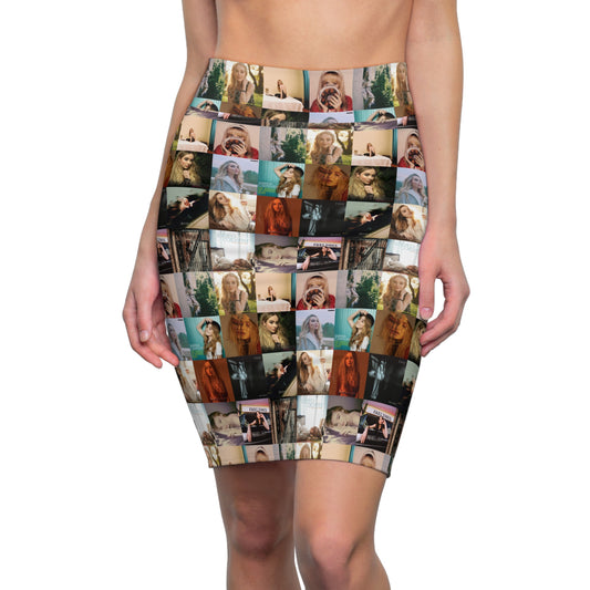 Sabrina Carpenter Album Cover Collage Women's Pencil Skirt