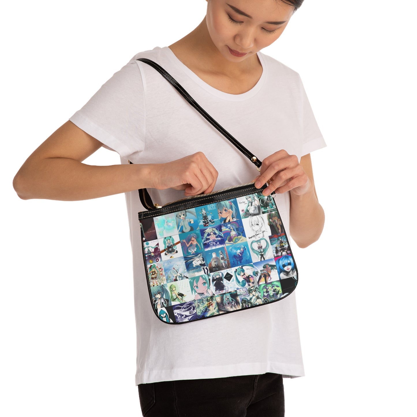 Hatsune Miku Album Cover Collage Small Shoulder Bag