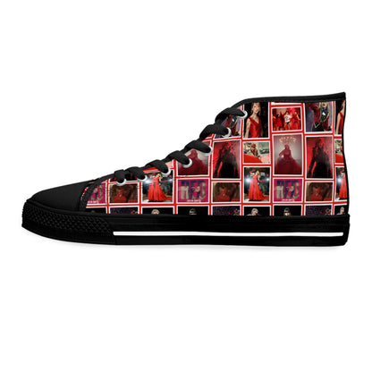 Taylor Swift Red Era Collage Women's High Top Sneakers