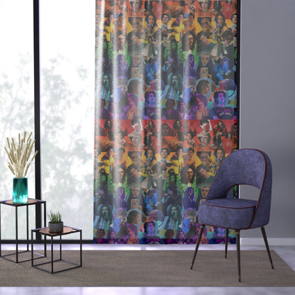 Conan Grey Rainbow Photo Collage Window Curtain