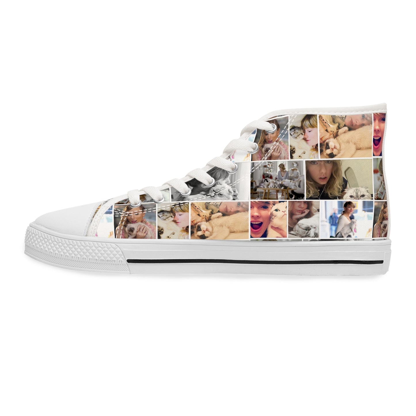 Taylor Swift's Cats Collage Pattern Women's High Top Sneakers