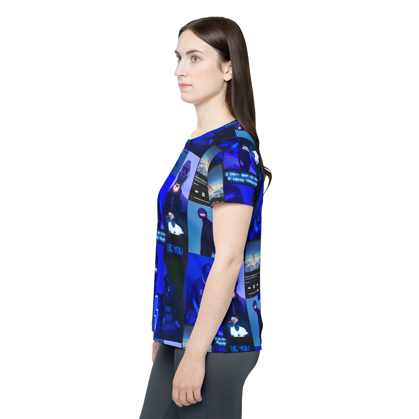 Travis Scott Blue Aesthetic Collage Women's Sports Jersey