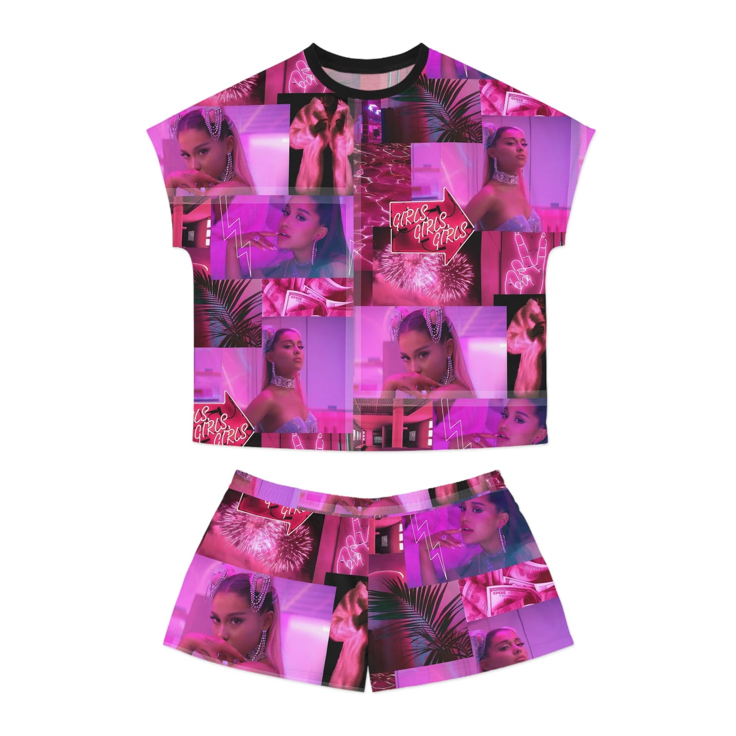 Ariana Grande 7 Rings Collage Women's Short Pajama Set