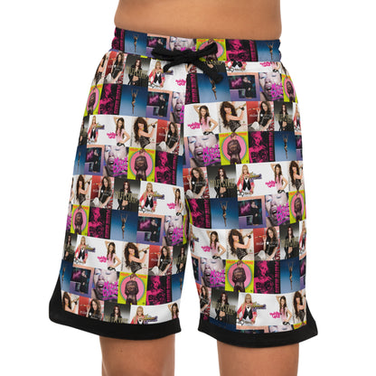 Miley Cyrus Album Cover Collage Basketball Rib Shorts