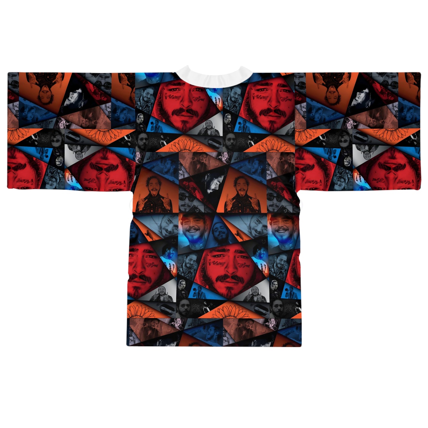 Post Malone Crystal Portaits Collage Long Sleeve Kimono Robe