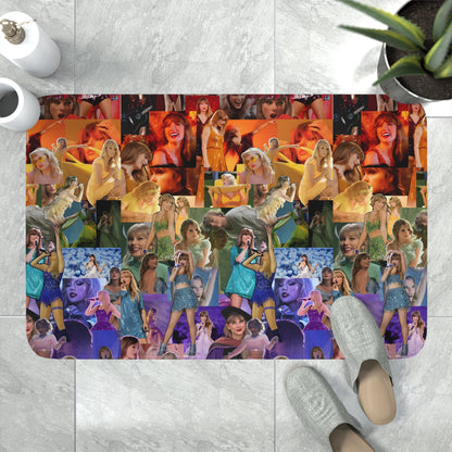 Taylor Swift Rainbow Photo Collage Memory Foam Bath Mat