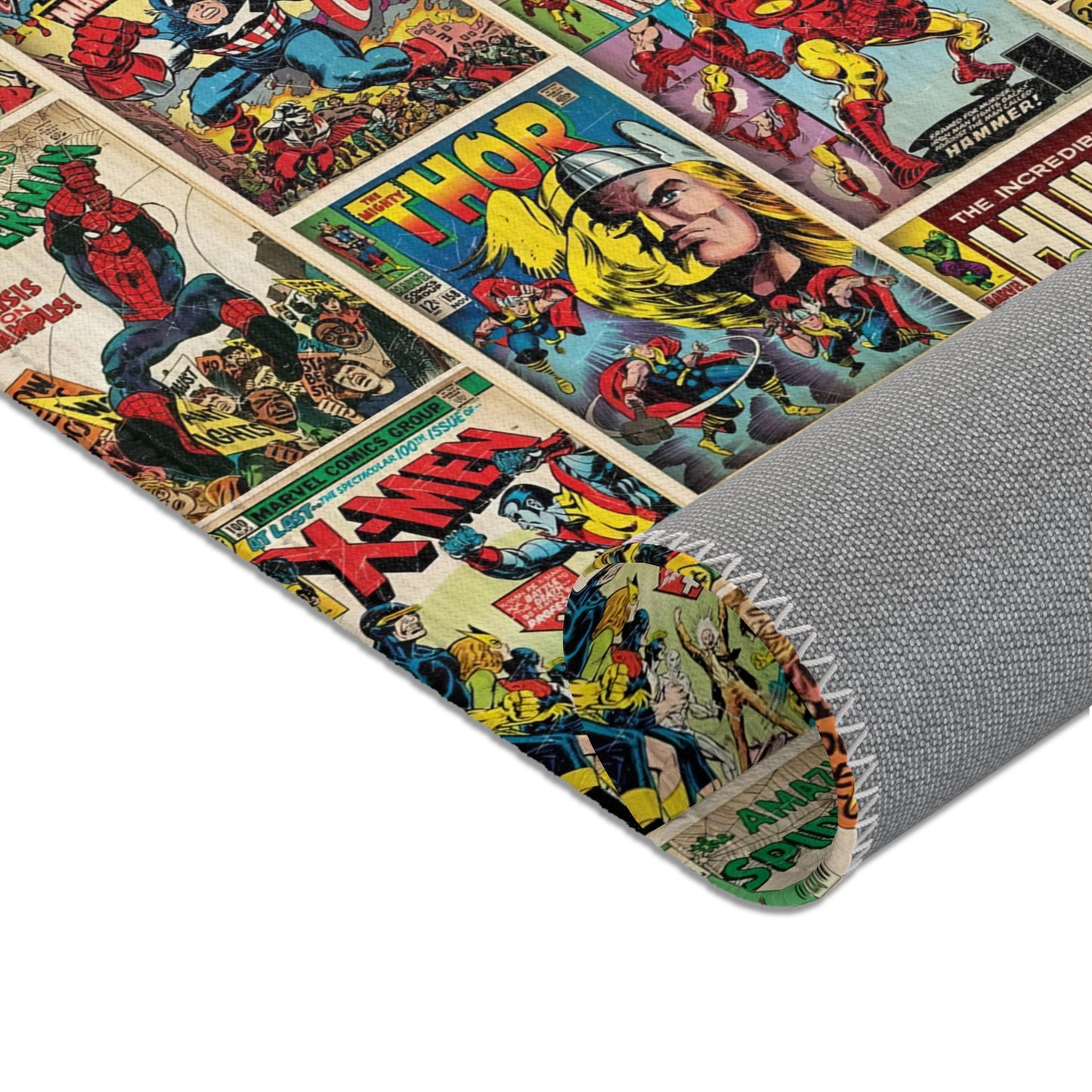 Marvel Comic Book Cover Collage Area Rug