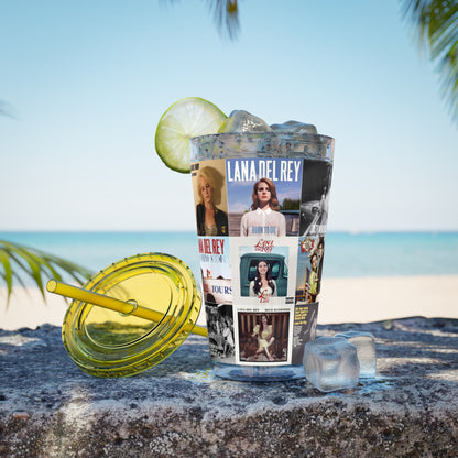 Lana Del Rey Album Cover Collage Sunsplash Tumbler with Straw