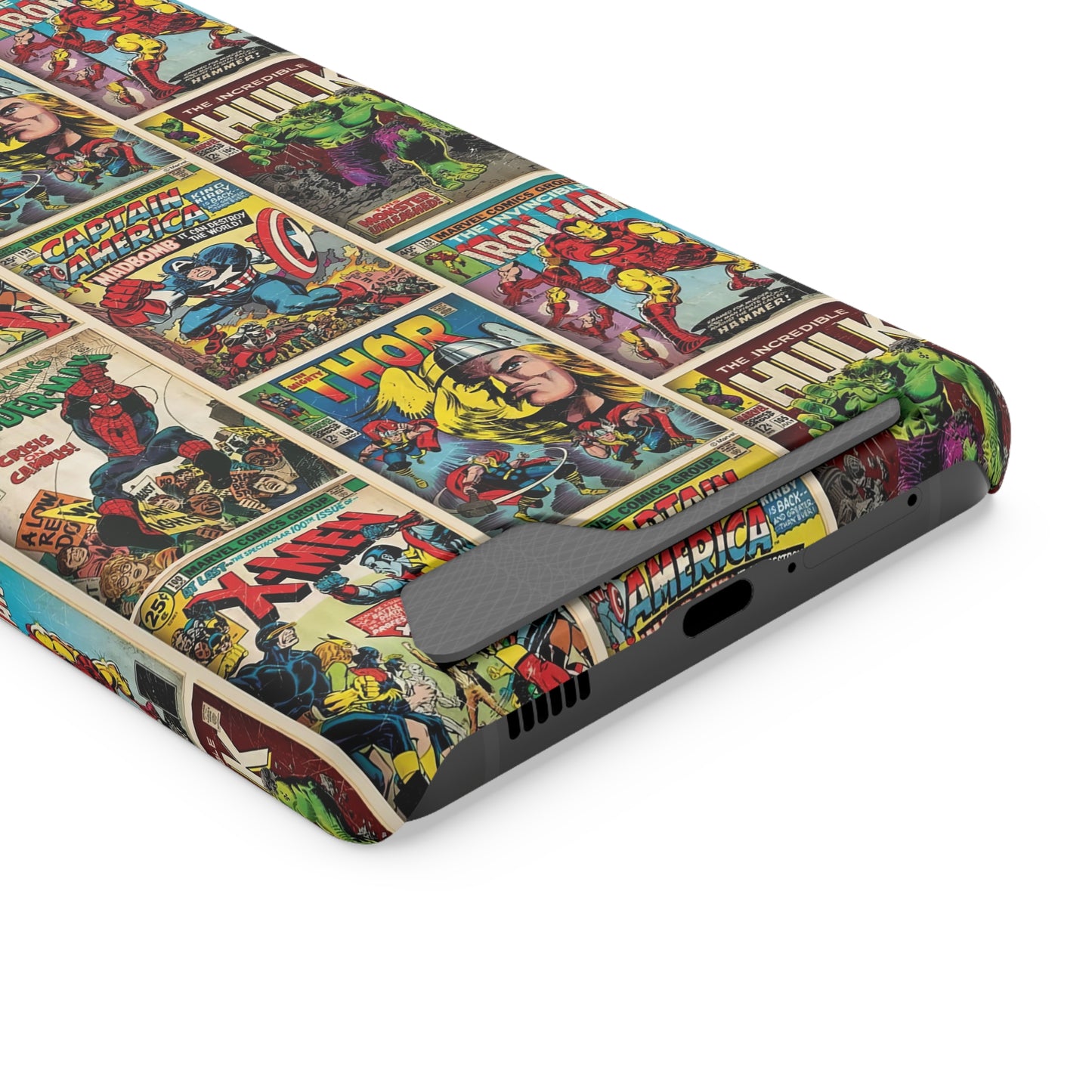 Marvel Comic Book Cover Collage Phone Case With Card Holder